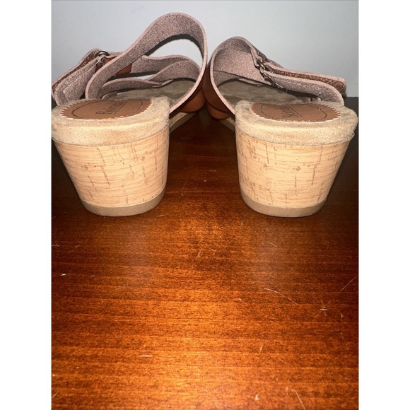 Bjorndal Mabel Leather Cognac Wedge Sandals Criss Cross Womens Size 7 1/2 - Picture 4 of 7